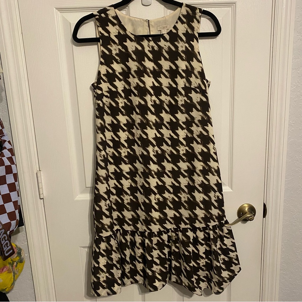 J.Crew Sleeveless Houndstooth Ruffle Hem Dress - Size 2 - Item 0059